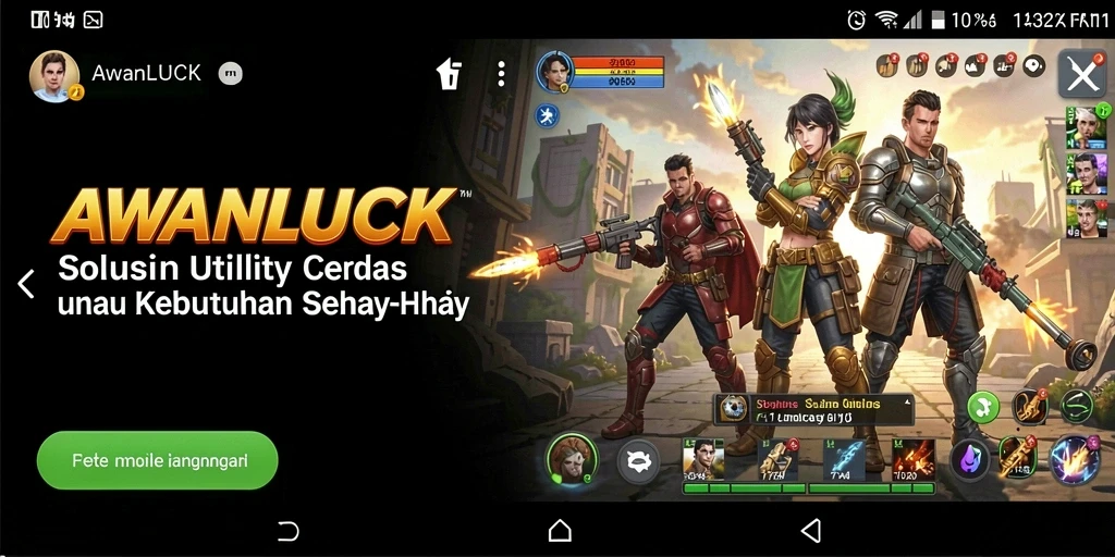 Tampilan utama AWANLUCK yang menampilkan fitur utility.