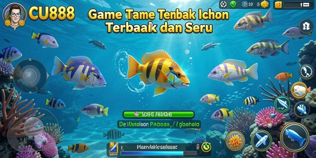Tampilan gameplay CU888 yang mendebarkan saat menembak ikan.