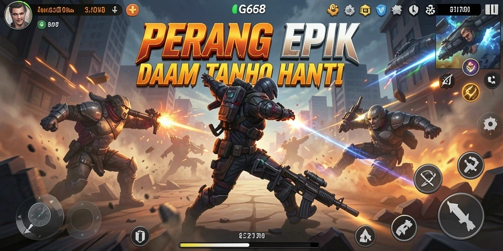 Tangkapan layar G668 menampilkan aksi pertempuran yang mendebarkan.