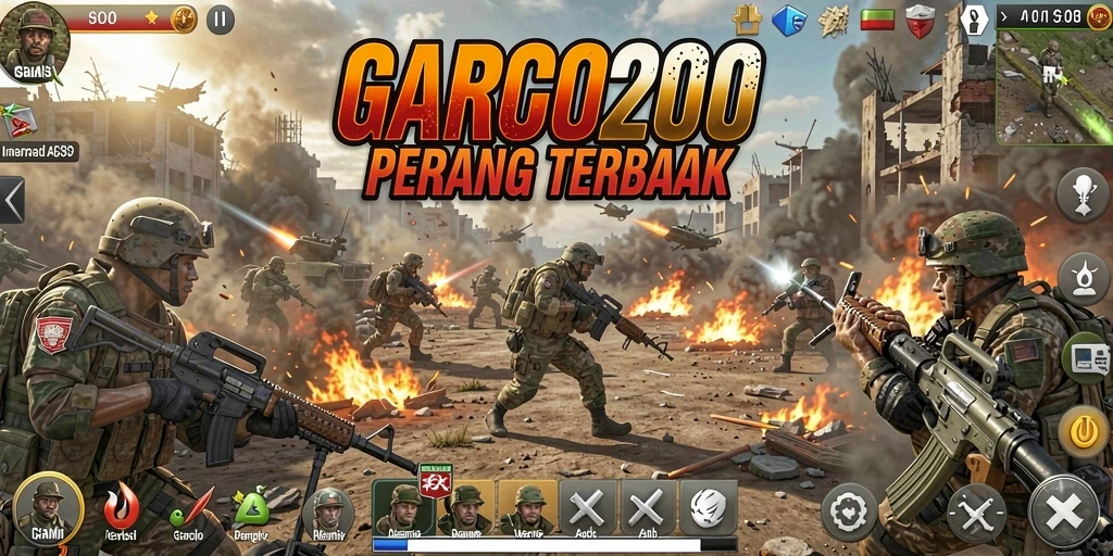 Tangkapan layar GARCO200 menunjukkan pertempuran strategis yang mendebarkan.