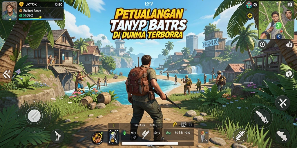 Screenshot gameplay JKTOK menampilkan petualangan mendebarkan di dunia terbuka.