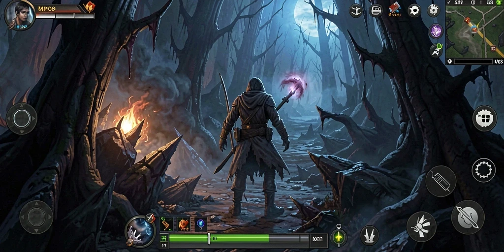 Gameplay mendebarkan dalam suasana horor yang kelam.