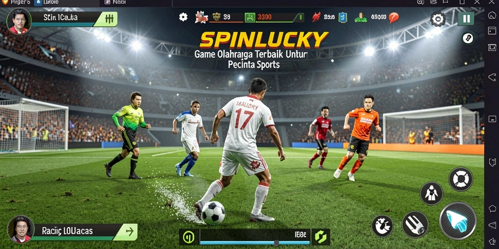 Tangkapan layar SPINLUCKY menampilkan aksi seru dalam gameplay olahraga.