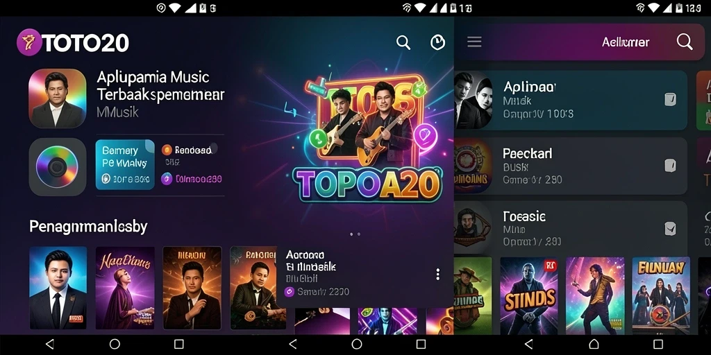 Screenshot gameplay TOTO20 menampilkan pengalaman menyanyi dan mendengarkan musik yang interaktif.